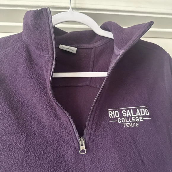 Rio Salado College Purple Fleece Pullover Quarter Zip MV Sport XS - Picture 4 of 11